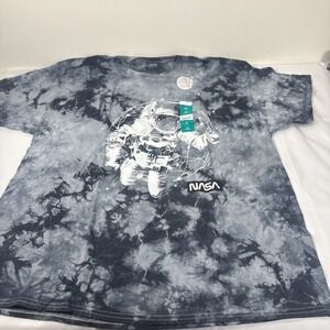 NASA Space Gray Tie Dye Men's Astronaut Graphic T-Shirt in XL